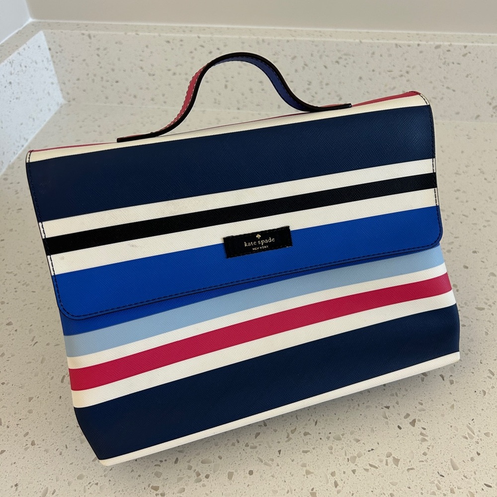 Kate Spade Striped Cosmetic Bag